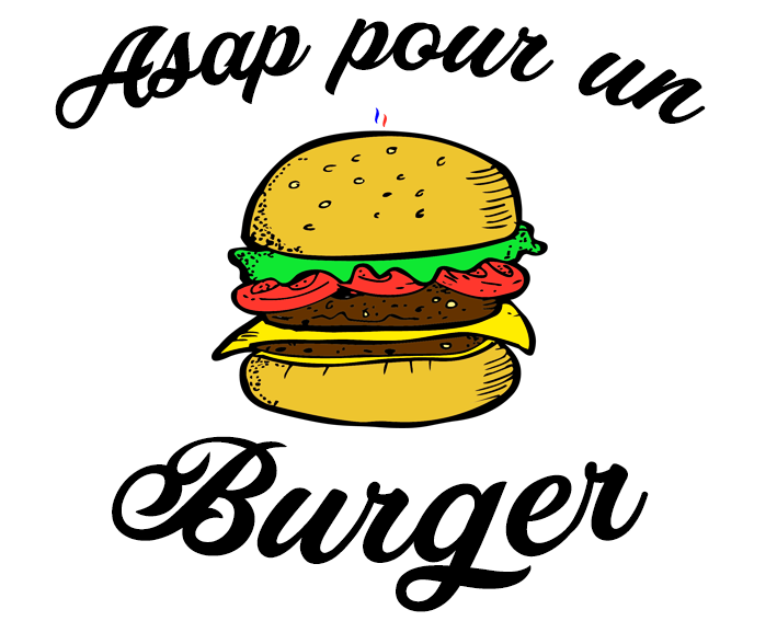 T-shirt Blanc "Asap pour un Burger" 🍔 - Frenchcool