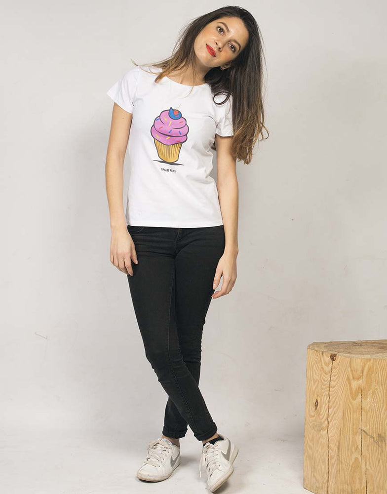 T-shirt Blanc "Cupcake Party" 🍨 - Frenchcool
