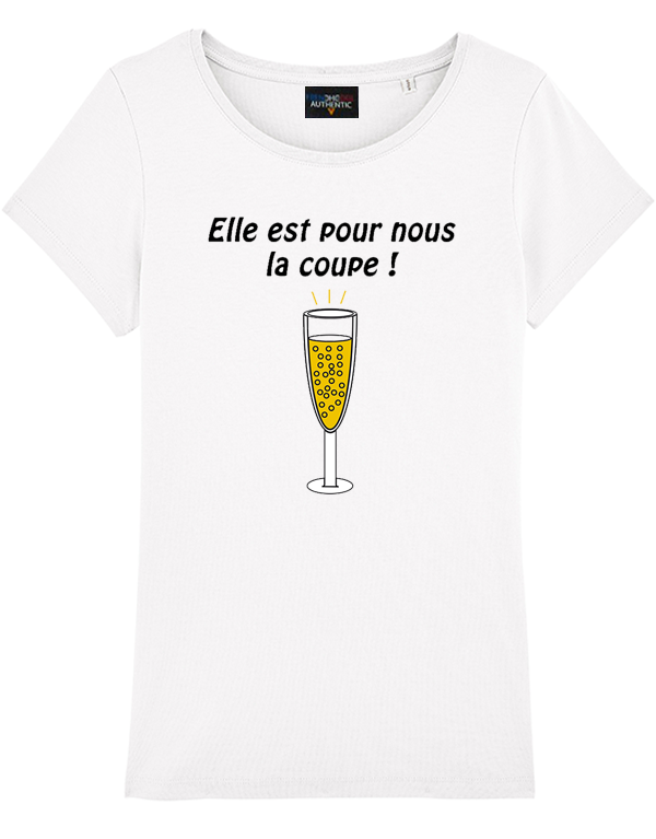 T-shirt Blanc Fille "Elle est pour nous la coupe!" 🏆 - Frenchcool