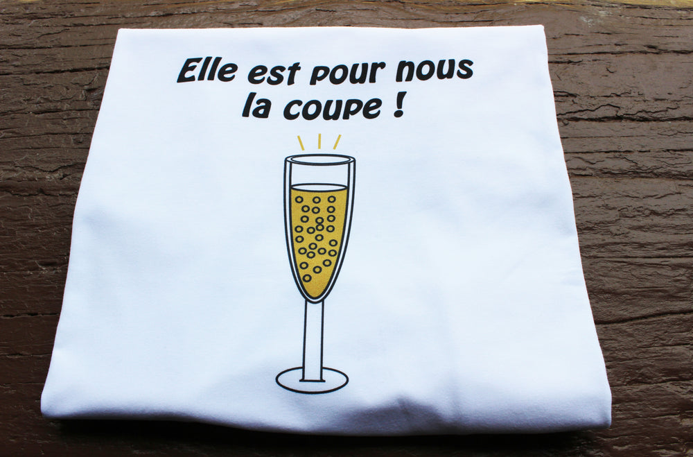 T-shirt Blanc Fille "Elle est pour nous la coupe!" 🏆 - Frenchcool