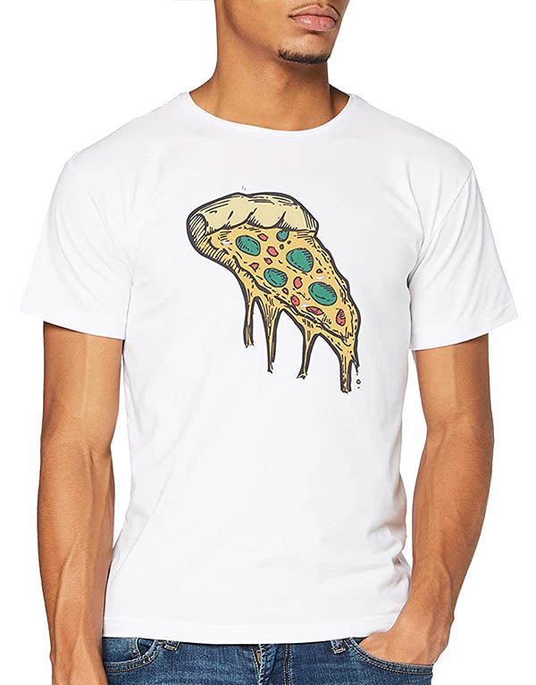 T-shirt Blanc "Slice de Pizza" 🍕 - Frenchcool