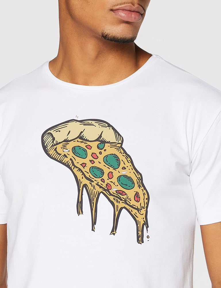 T-shirt Blanc "Slice de Pizza" 🍕 - Frenchcool