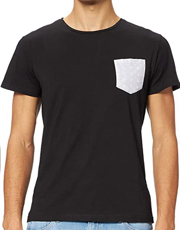 T-shirt Noir poche "Encre Grise"