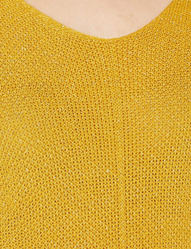 Pull tricot Or manche 3/4 Taille unique - Frenchcool