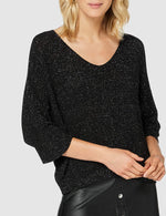 Pull tricot noir manche 3/4 Taille unique - Frenchcool