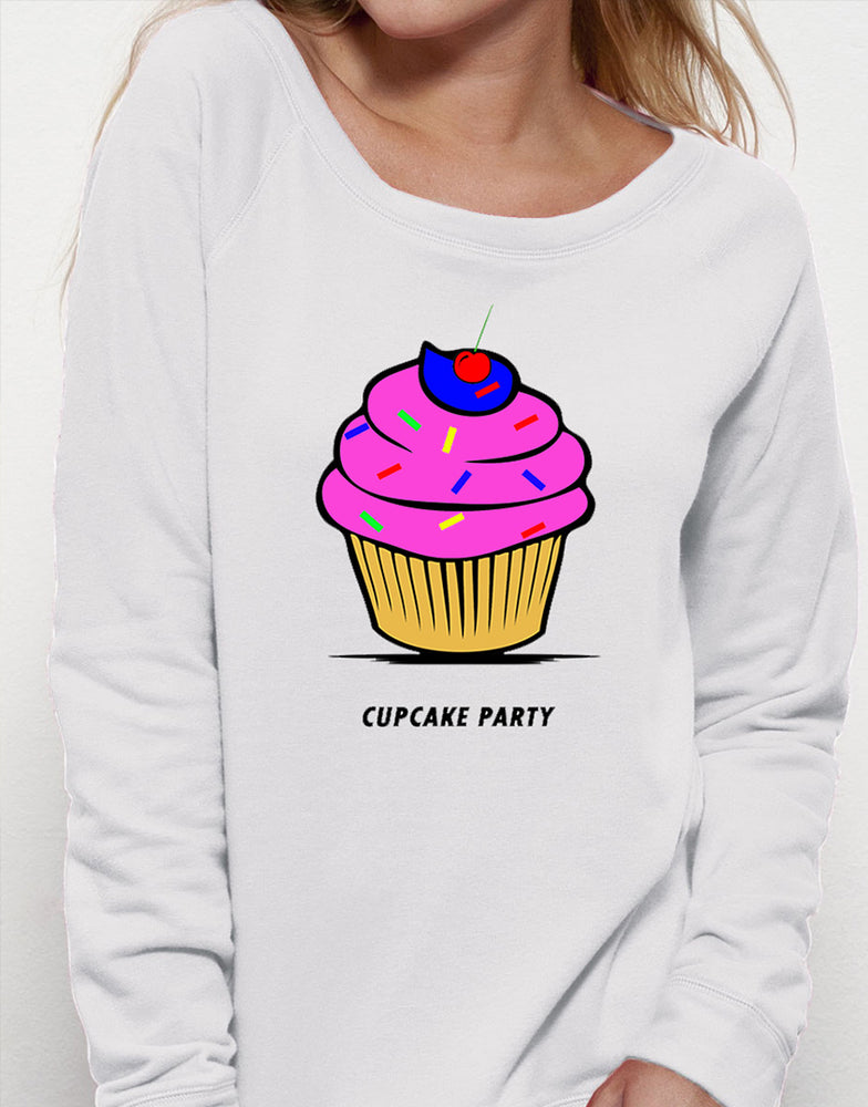 Sweat Femme blanc "Cupcake Party" 🍨