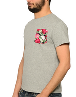 T-shirt Gris Poche "Fleur Love" 🌹