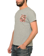 T-shirt Gris Poche "Florale" 🌹