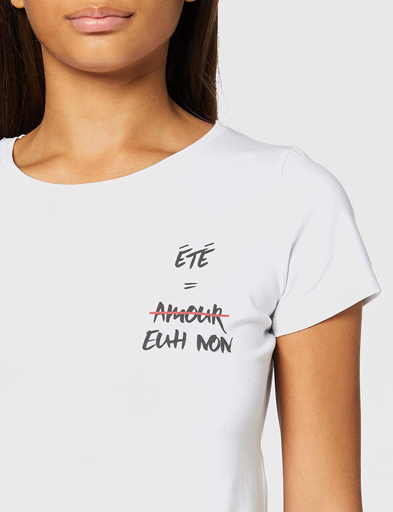 T-shirt Blanc "Eté = Amour Euh non" - Frenchcool