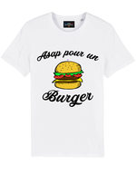 T-shirt Blanc "Asap pour un Burger" 🍔